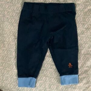 Blue Casual Joggers with Cuffed Bottoms and Relaxed Fit